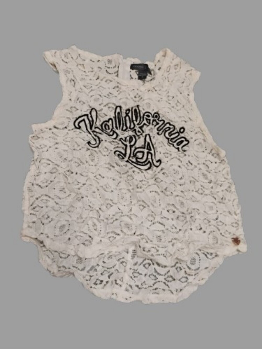 Kendall & Kylie Lace Kalifornia USA Sleeveless Sheer Top Sz S